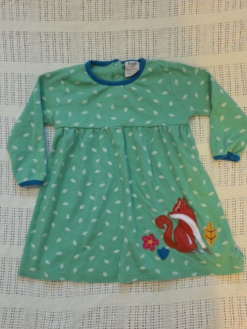 Frugi organic cotton 18-24 months fox woodlands fall leaves leaf dress european